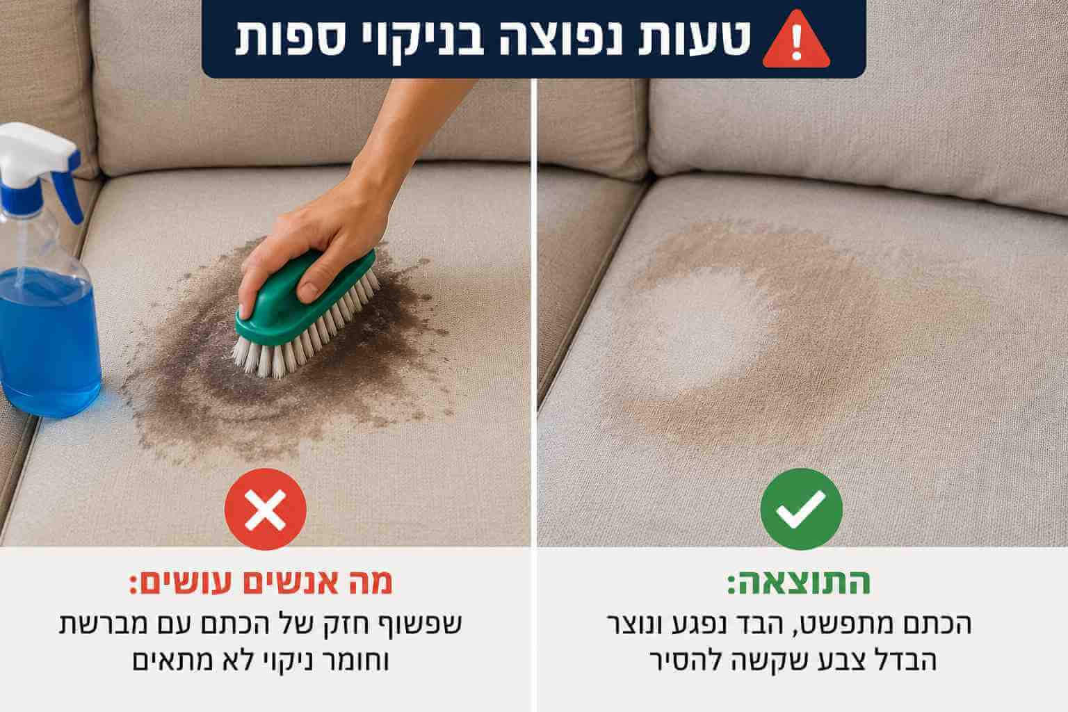 טעויות נפוצות בניקוי ספות